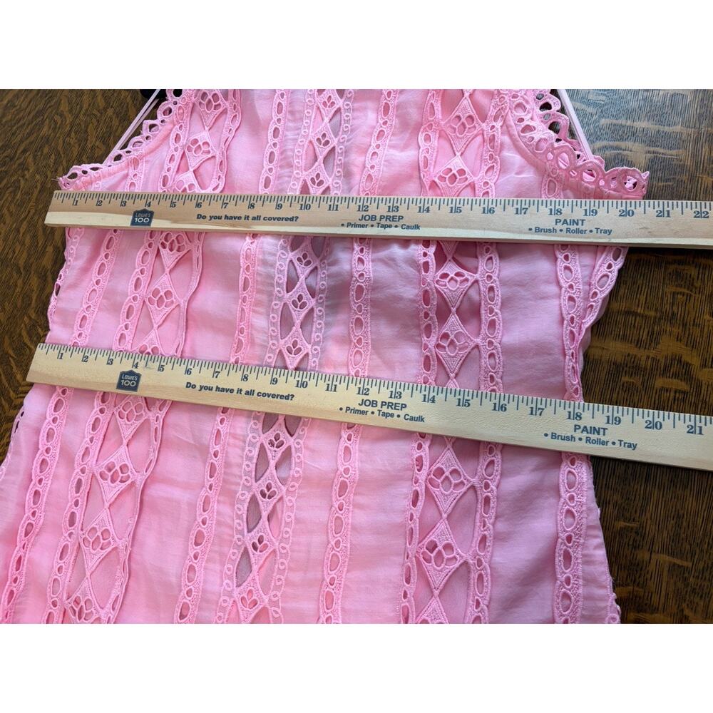 Endless Rose Pink Lace Overlay Dress Round Neck Lined Midi Sleeveless Sz L - Picture 11 of 16